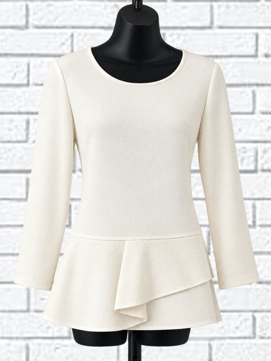 St. John Tops - St. John | Peplum Top with Three Quarter Sleeves